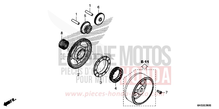EMBRAYAGE DE DEMARRAGE de Africa Twin DCT PEARL GLARE WHITE (NHB53H) 2020